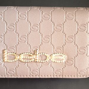 bebe Taupe Embossed Crossbody Hand Bag with Gold Stud Logo